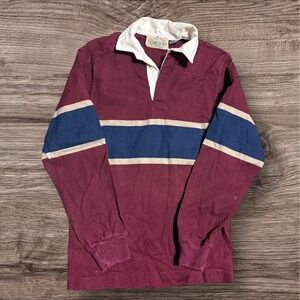 Britches Great Outdoors Warthog Rugby Shirt Mens Small Burgundy